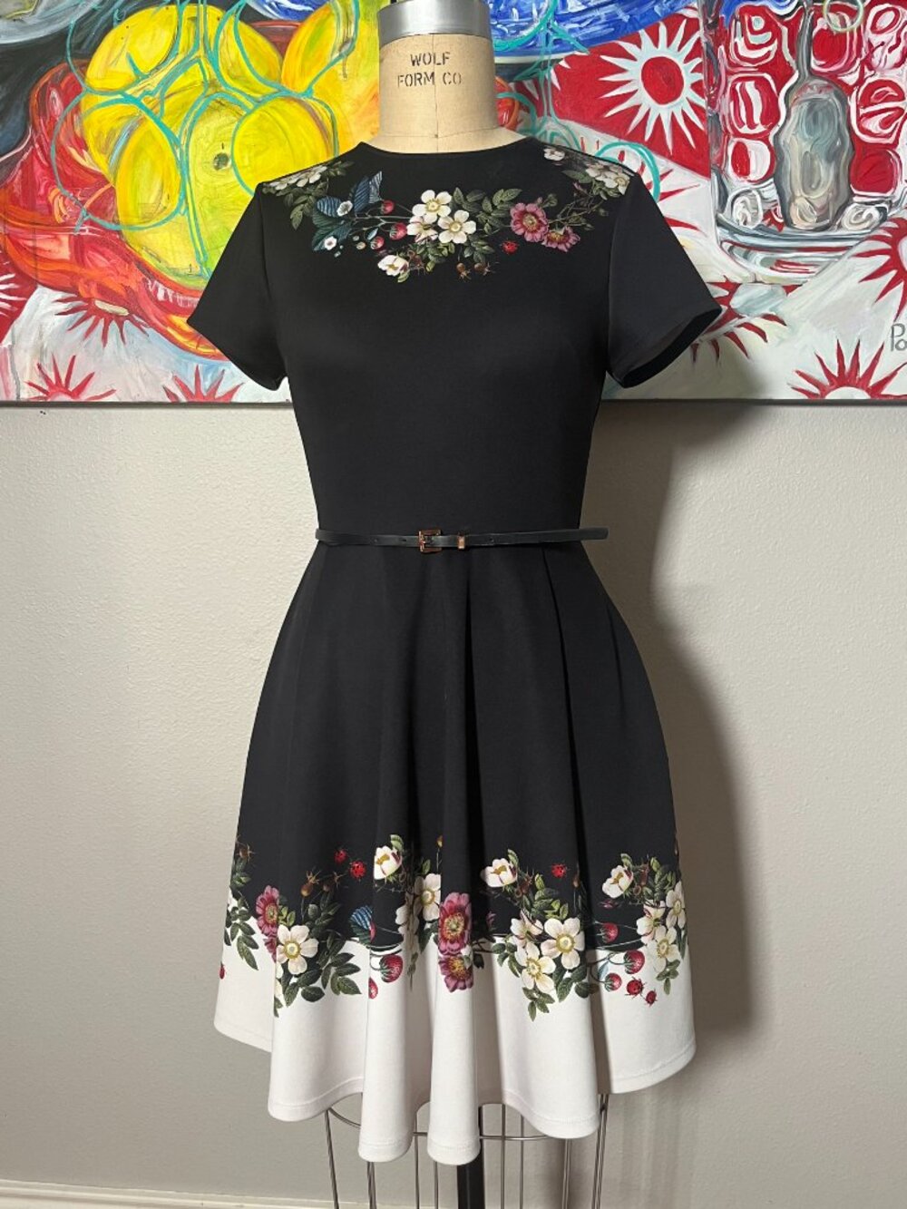 Ted Baker Chestna Oracle Floral Skater Dress Size 2 US 6